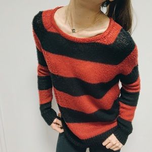 Red &black striped sweater